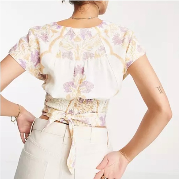 Free people Arielle Printed crop top in cream size xs - Picture 3 of 9